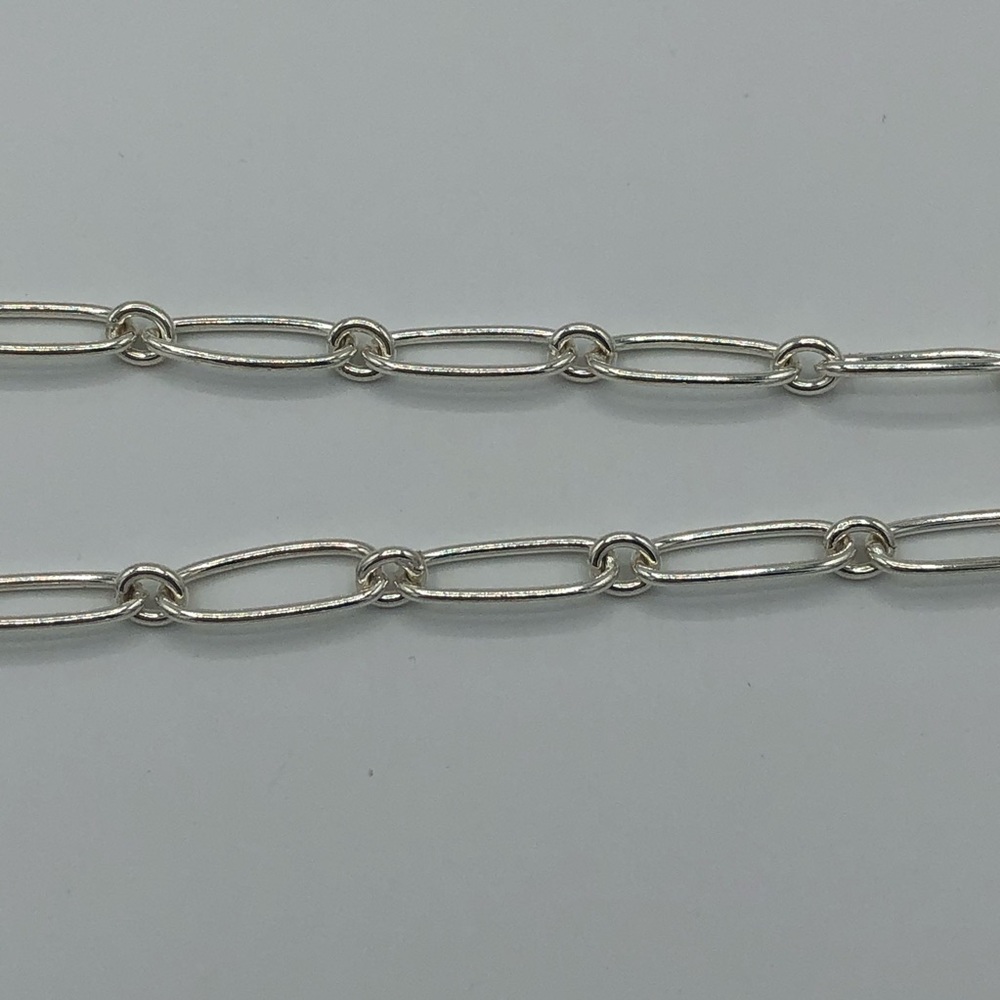 Sterling Silver Paper Clip Chain Heart Necklace - Picture 9 of 13